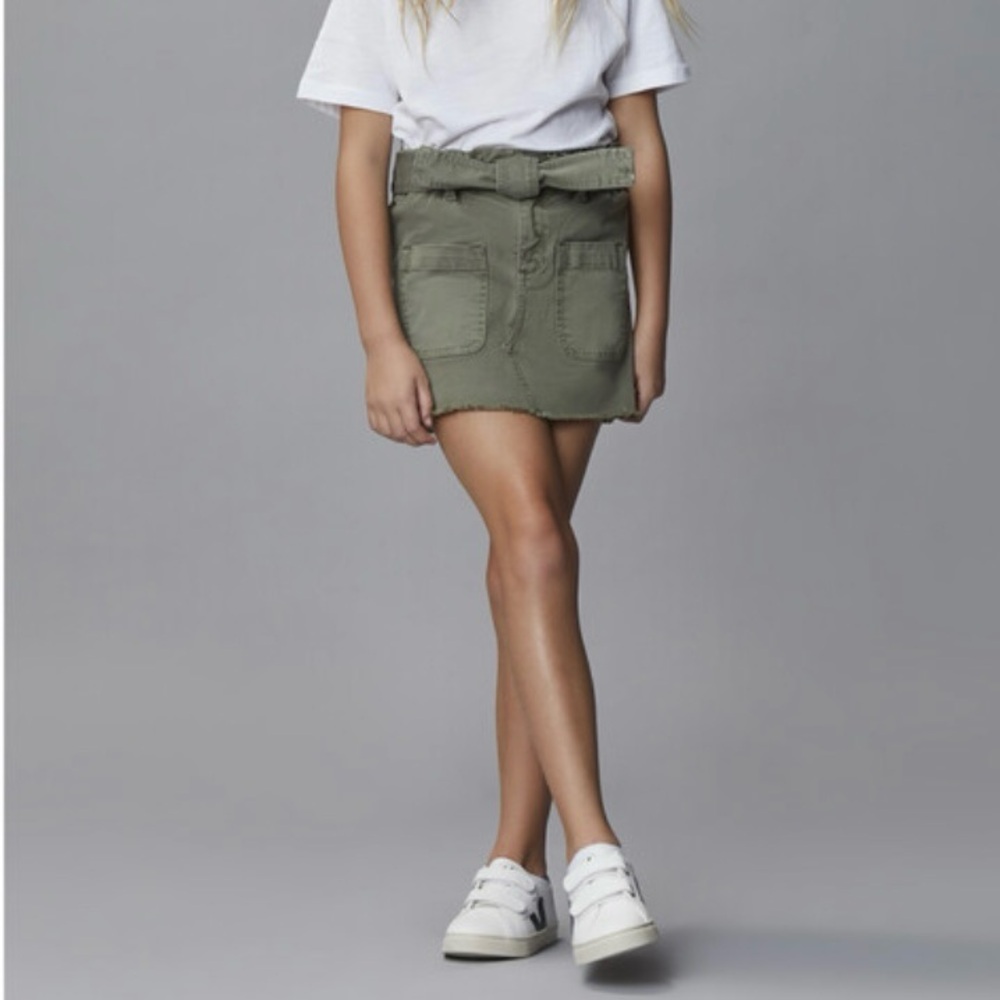 DL1961 Jenny Paper Bag  Mini Skirt Green Denim Girl’s Size 12